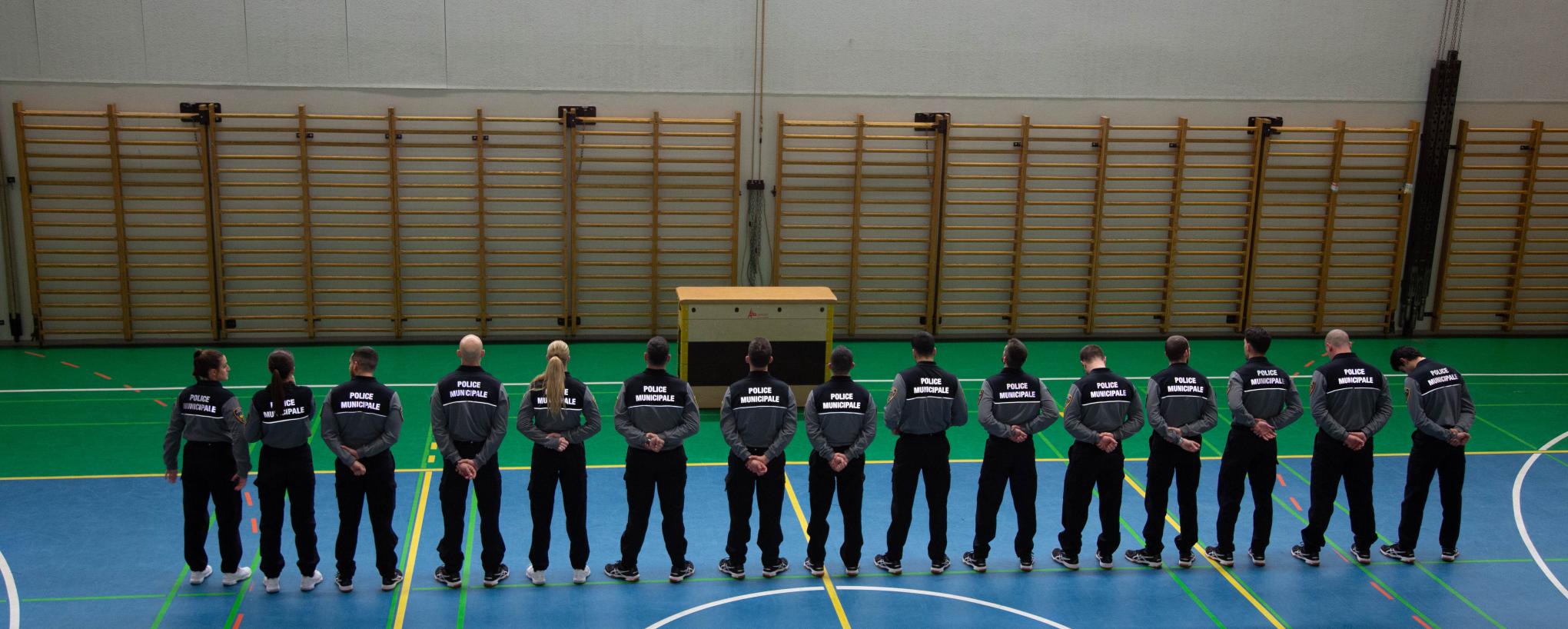 Test de sport à l'école de la police municipale